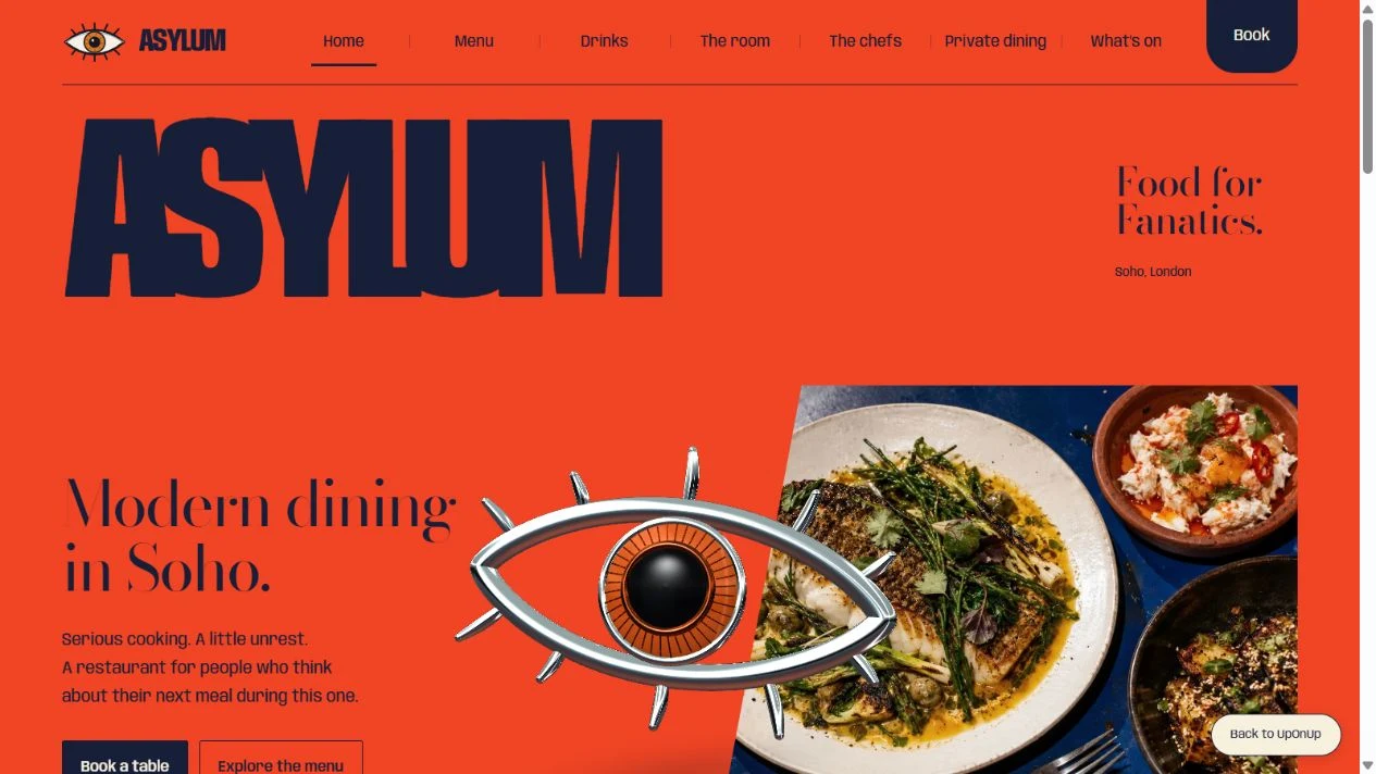 Asylum homepage showing its original identity and navigation