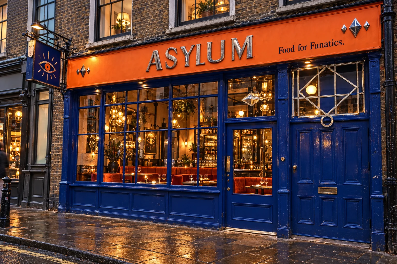 Asylum’s colourful Soho restaurant frontage